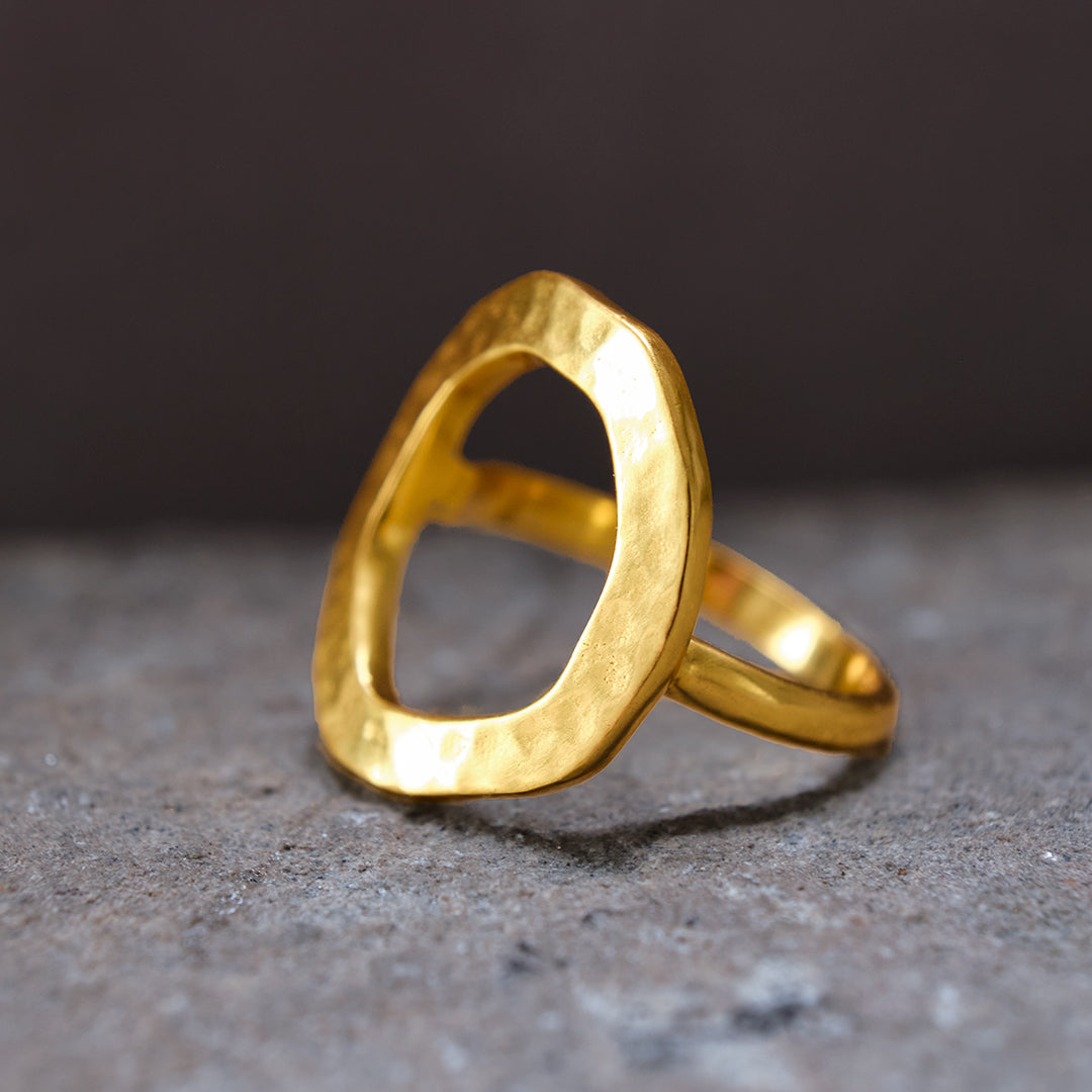 Stone Copenhagen Circle of Life Ring Gold