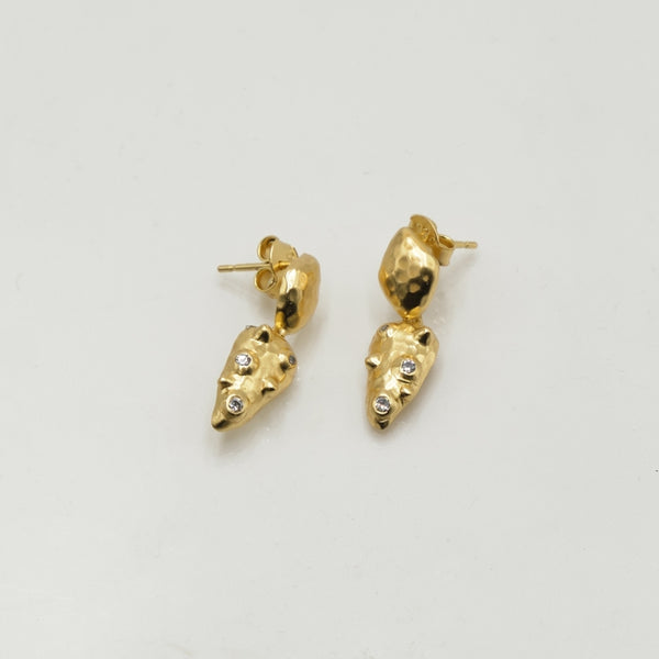 Stone Copenhagen Double Moon Earring Gold