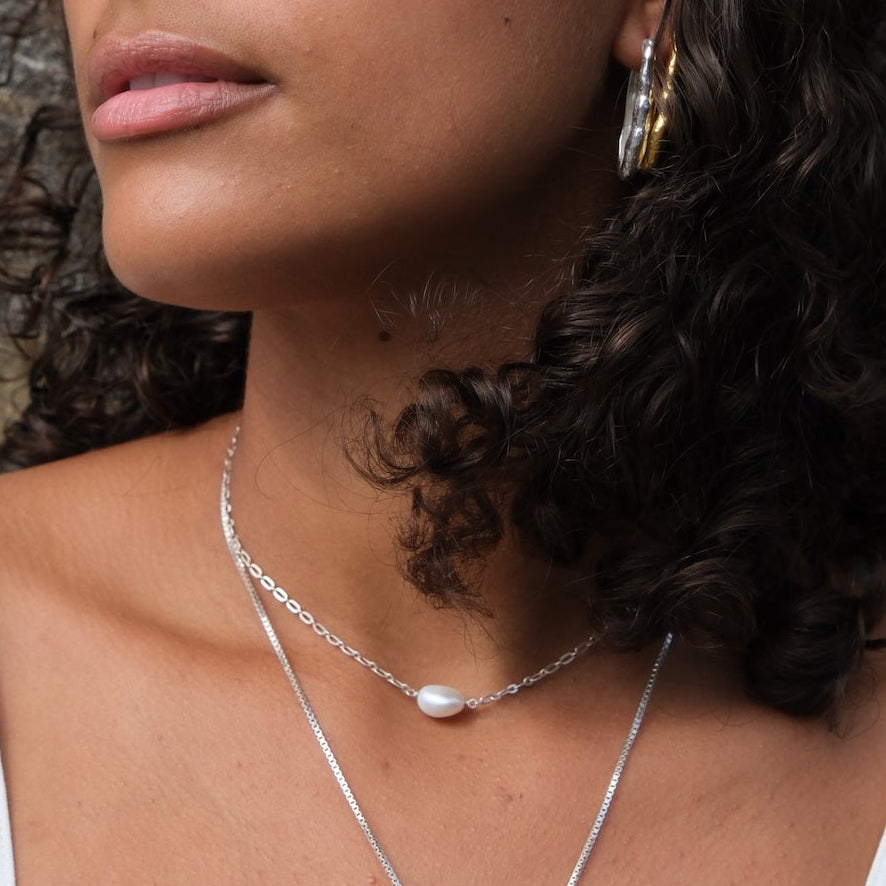 Stone Copenhagen Solitary Tears Necklace Silver