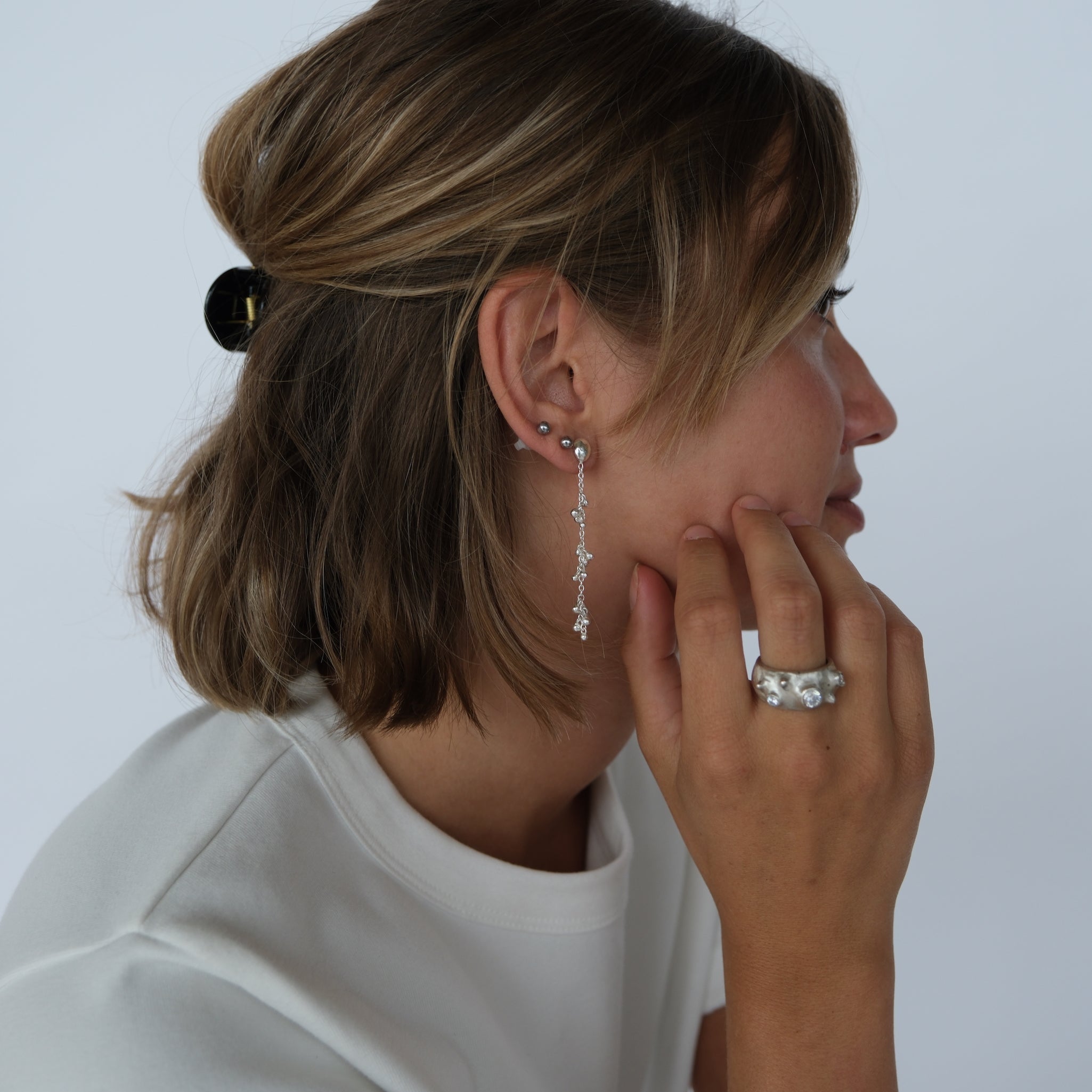 Stone Copenhagen Tiny Droplets Earring Silver