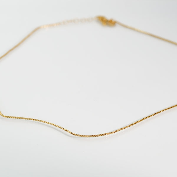Stone Copenhagen Box chain - 40 cm Necklace Gold